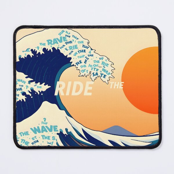 Item preview, Ride The Wave Japanese Typography Art designed and sold by ARJ-Fashion.
