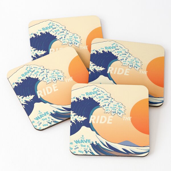 Item preview, Ride The Wave Japanese Typography Art designed and sold by ARJ-Fashion.