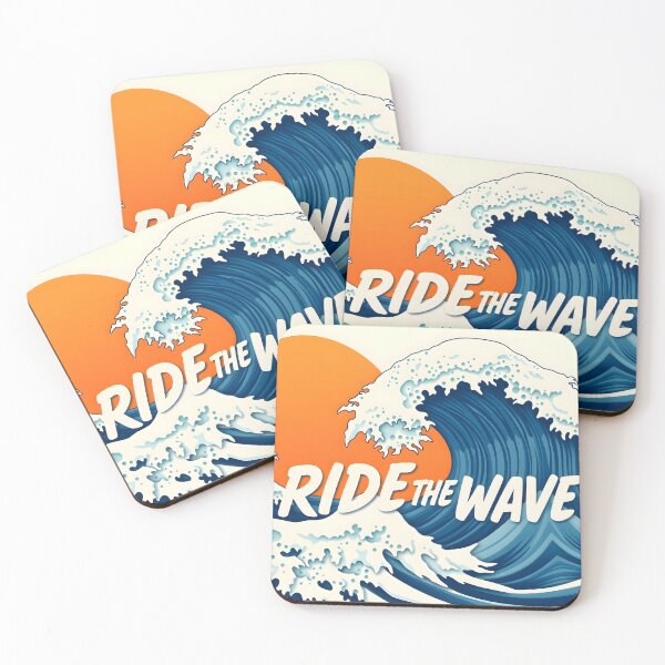 Item preview, Japanese Wave Typography Art - Ride The Wave designed and sold by ARJ-Fashion.
