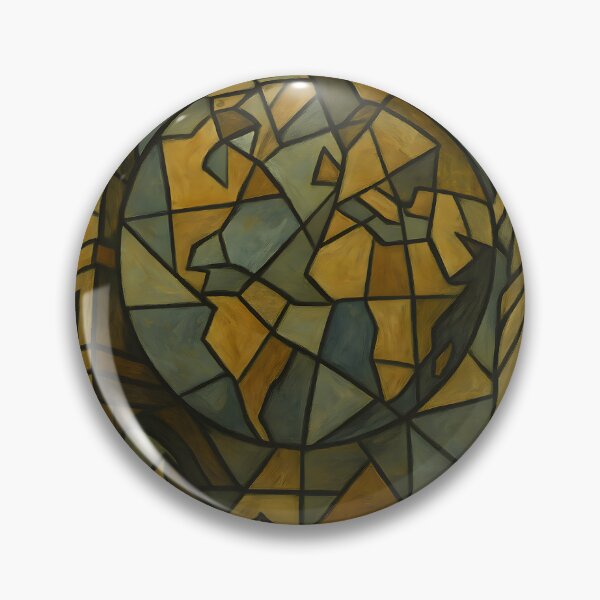 Item preview, Cubist World Landmarks Geometric Globe Art designed and sold by ARJ-Fashion.