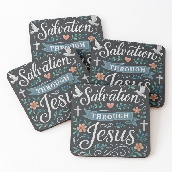 Item preview, Salvation Through Jesus Chalk Art Lettering Design designed and sold by ARJ-Fashion.