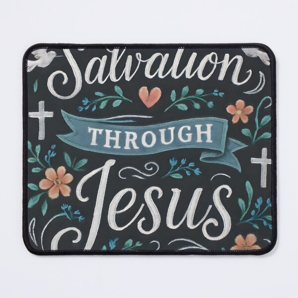 Item preview, Salvation Through Jesus Chalk Art Lettering Design designed and sold by ARJ-Fashion.