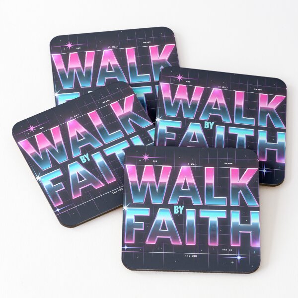 Item preview, Retro-Futuristic Walk By Faith Cyberpunk Typography designed and sold by ARJ-Fashion.