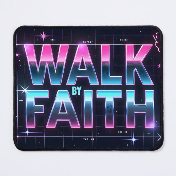 Item preview, Retro-Futuristic Walk By Faith Cyberpunk Typography designed and sold by ARJ-Fashion.