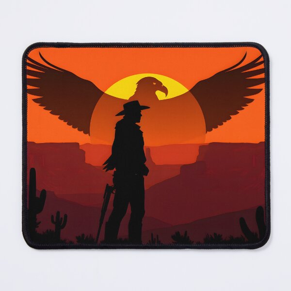 Item preview, Desert Eagle Cowboy Silhouette Sunset Art designed and sold by ARJ-Fashion.
