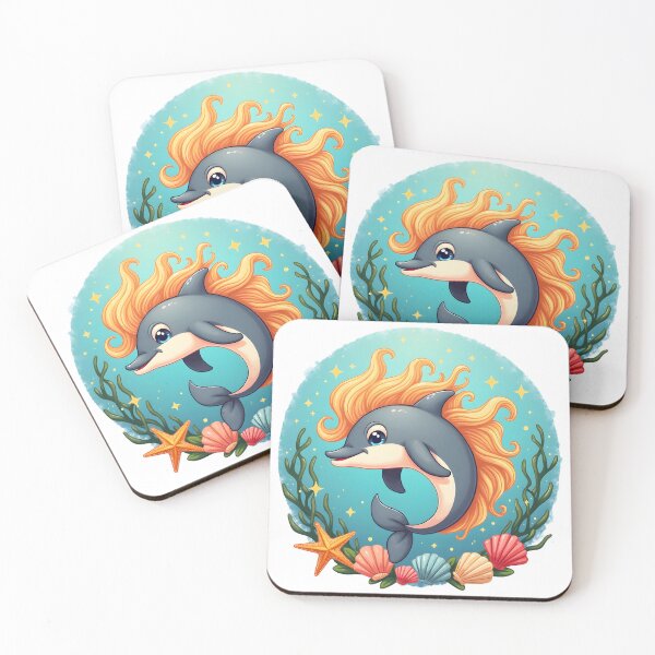 Item preview,  A smiling dolphin with a flowing, wavy mane designed and sold by Marcu Ioachim.