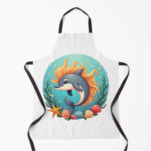 Item preview,  A smiling dolphin with a flowing, wavy mane designed and sold by Marcu Ioachim.