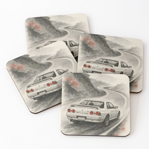Item preview, White R32 JDM Legend – Ink Style Mountain Run designed and sold by SakuraSpeed.