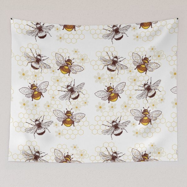Item preview, Honey Bees, Bumblebees, Honeycomb, Daisy, Nature  designed and sold by AASparksDesigns.