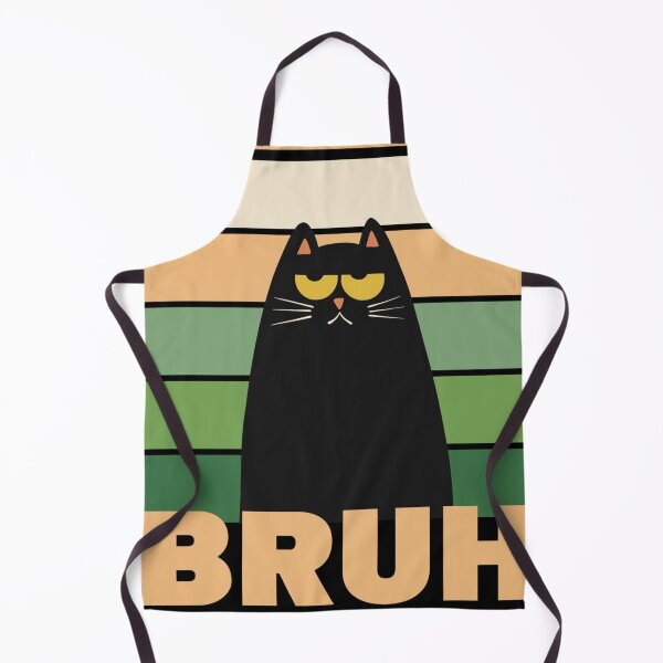 Item preview, Retro BRUH Cat | Funny Minimalist Black Cat Design | Vintage Sunset Style designed and sold by WHITE FLAME PRINTS.