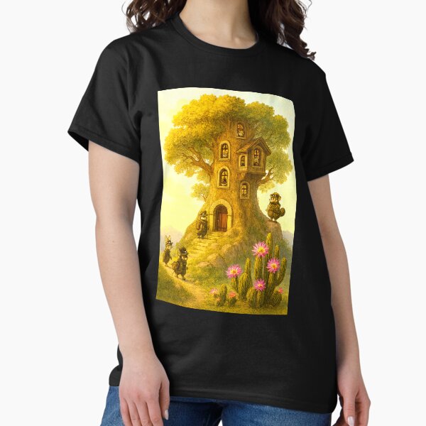 Item preview, “Fantasy Steampunk Tree House on Mountain – Forest Creatures Home with Doors and Windows designed and sold by Wearable Wall Art.