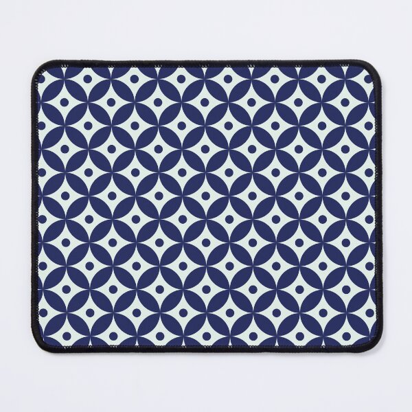 Item preview, Retro Navy Blue Circle Diamond Geometric Pattern Medium Scale designed and sold by lamaddalena.