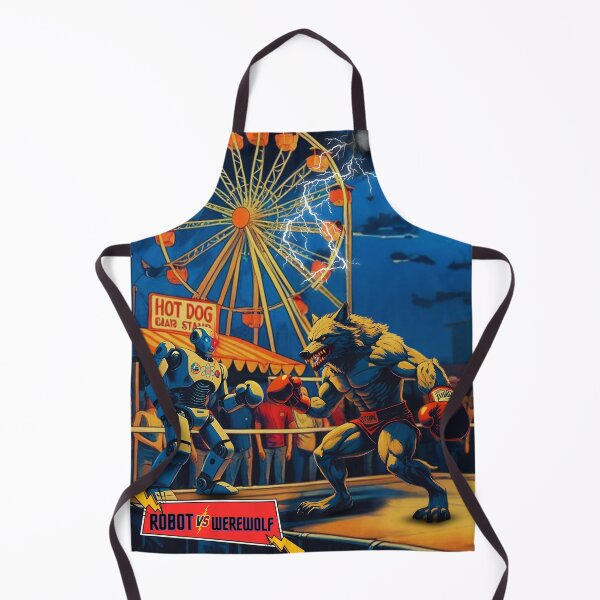 Item preview, Werewolf vs Robot at a Carnival Theme Park designed and sold by RodimusG1Art.