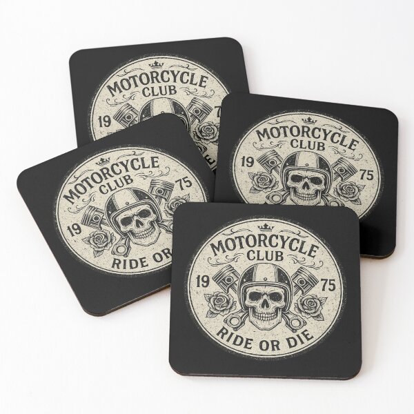 Item preview, Vintage Motorcycle Club – Ride or Die Skull Emblem designed and sold by Neon Nightmare.