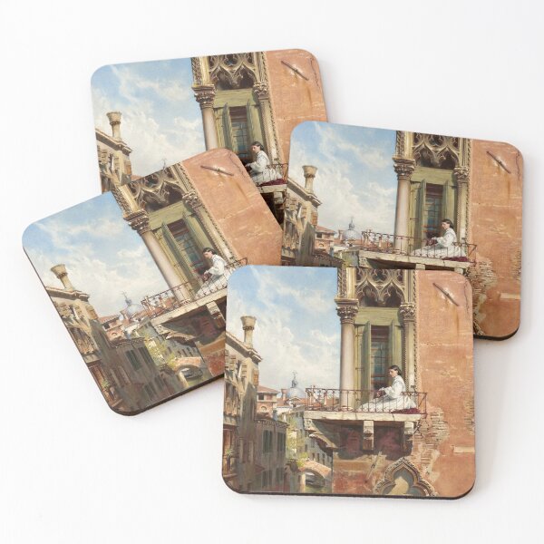 Item preview, Anna Passini on the Balcony of the Palazzo Priuli in Venice, 1866 By Ludwig Johann Passini designed and sold by Art Outlaws.