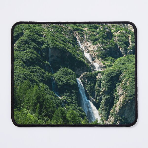 Item preview, Majestic Swiss Waterfall in Alpine Mountains designed and sold by alicjamiekina.