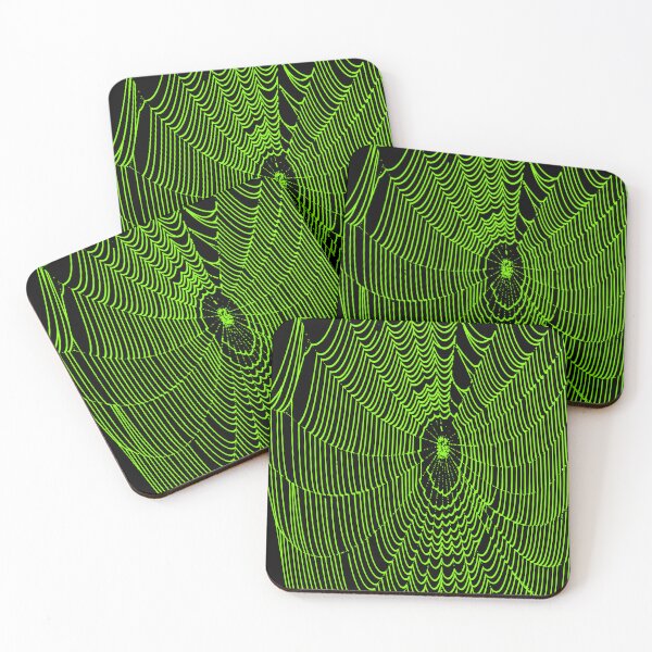 Item preview, Artistic Halloween Spider Cobweb Doodle In Green designed and sold by taiche.