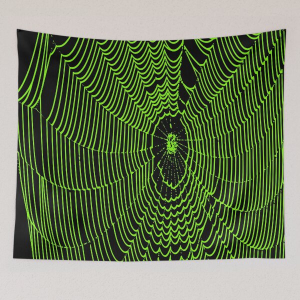 Item preview, Artistic Halloween Spider Cobweb Doodle In Green designed and sold by taiche.