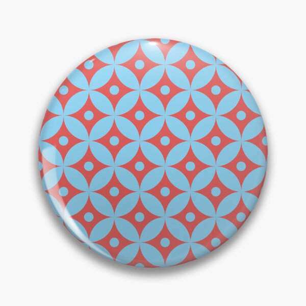 Item preview, Retro Light Blue Red Circle Diamond Geometric Pattern Medium Scale designed and sold by lamaddalena.