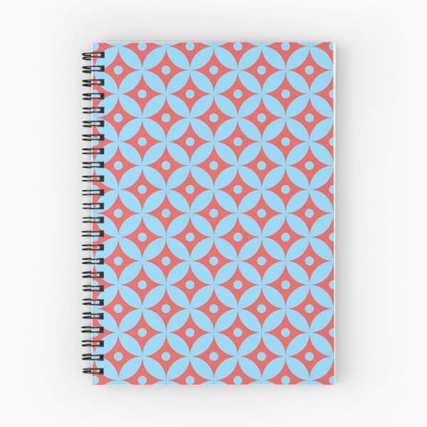 Item preview, Retro Light Blue Red Circle Diamond Geometric Pattern Medium Scale designed and sold by lamaddalena.