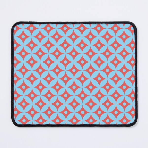 Item preview, Retro Light Blue Red Circle Diamond Geometric Pattern Medium Scale designed and sold by lamaddalena.