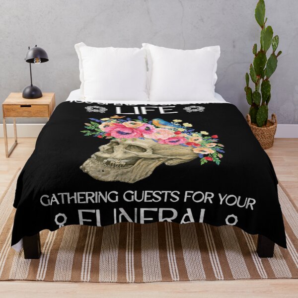 Item preview, Floral Skull with Bird and Dark Life Quote | You spend your entire life gathering guests for your funeral designed and sold by DesignDazzles.
