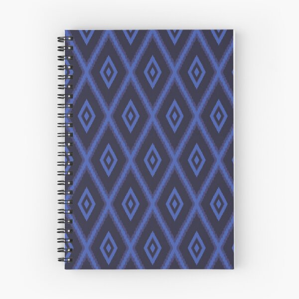 Item preview, Monochrome Blue Abstract Geometric Shape Ikat Pattern designed and sold by BWDecorPattern.