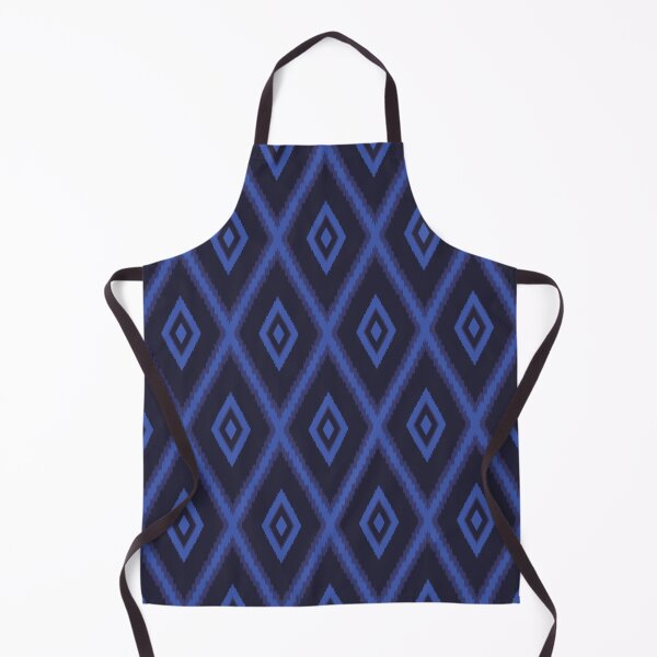 Item preview, Monochrome Blue Abstract Geometric Shape Ikat Pattern designed and sold by BWDecorPattern.