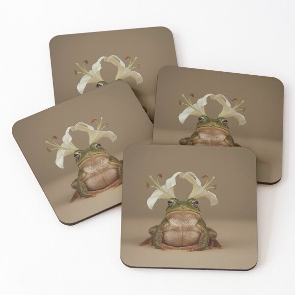 Item preview, Minimalist Frog with Lily Flower Crown – Whimsical Animal Art designed and sold by K@raksnalee.