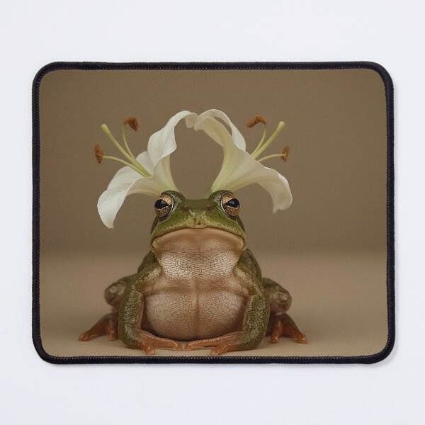 Item preview, Minimalist Frog with Lily Flower Crown – Whimsical Animal Art designed and sold by K@raksnalee.