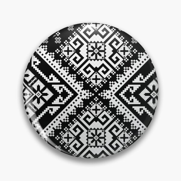 Item preview, Black & White Pixel Ethnic Border designed and sold by Khwanchai.