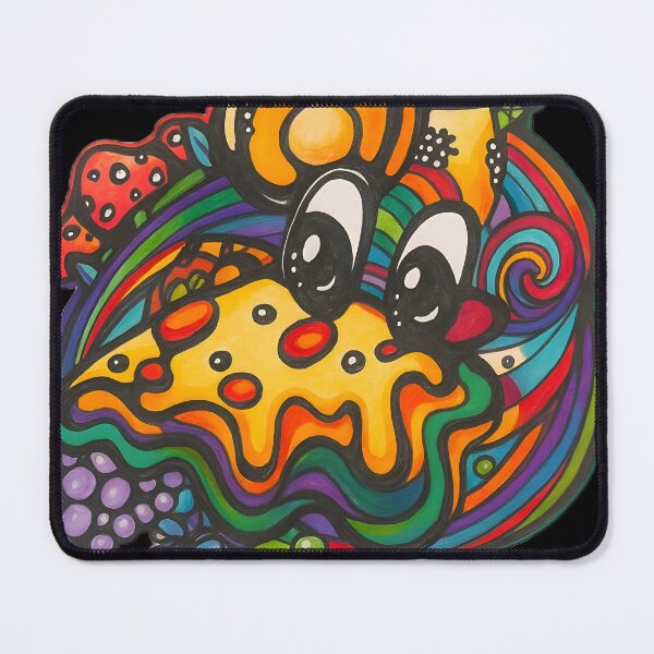 Item preview, Trippy Surreal Pizza Psychedelic Rainbow Dark Art designed and sold by Lucidesigns.