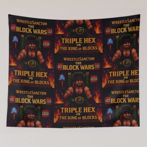 Item preview, Triple Hex – Pixel Art Wrestling Poster (Block Wars Series) designed and sold by WhisperFrame.