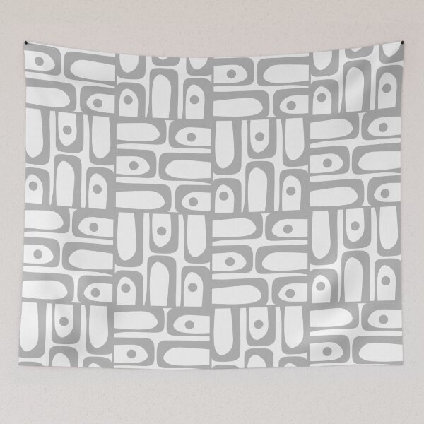 Item preview, Mid Century Modern Geometric Abstract Piquet Multi Pattern in Gray and White designed and sold by kierkegaard.