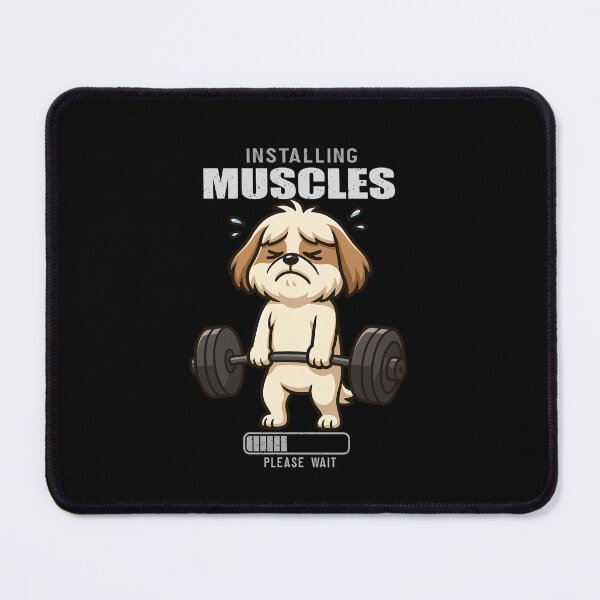 Item preview, Funny Shih Tzu Installing Muscles Deadlift Workout Fitness Mom Dad Kids designed and sold by rafaeltto.