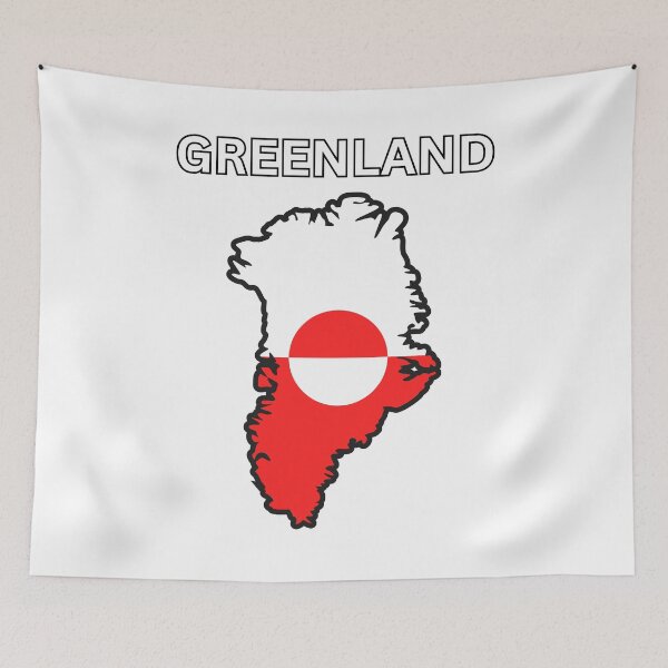 Item preview, Greenland Flag Map Design designed and sold by atomstartup.