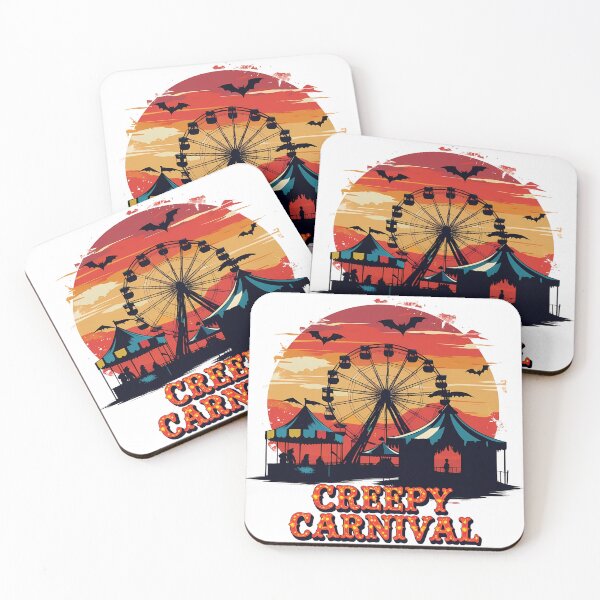 Item preview, Creepy Carnival – Retro Haunted Circus Halloween Sunset Illustration designed and sold by LoliDesignShop.