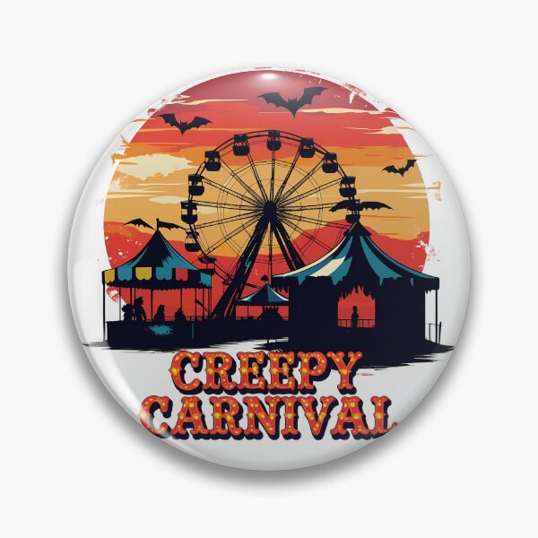 Item preview, Creepy Carnival – Retro Haunted Circus Halloween Sunset Illustration designed and sold by LoliDesignShop.