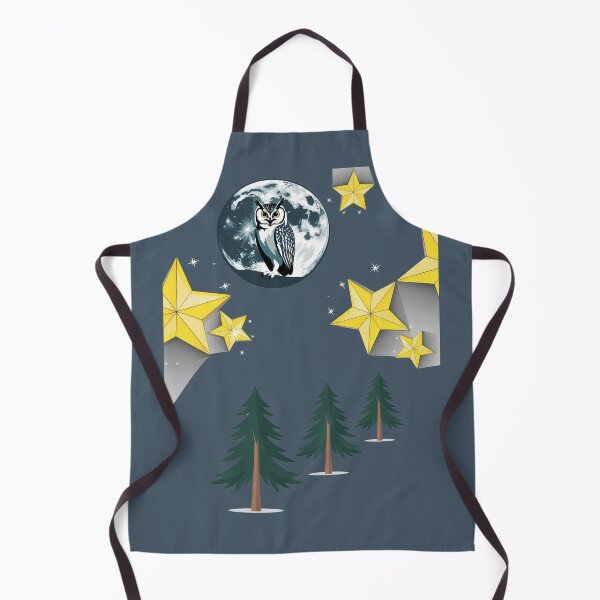 Item preview, An owl chilling under the moonlight, surrounded by golden stars and pine trees, probably plotting its next wisecrack or just judging the world silently. designed and sold by AddyTae.