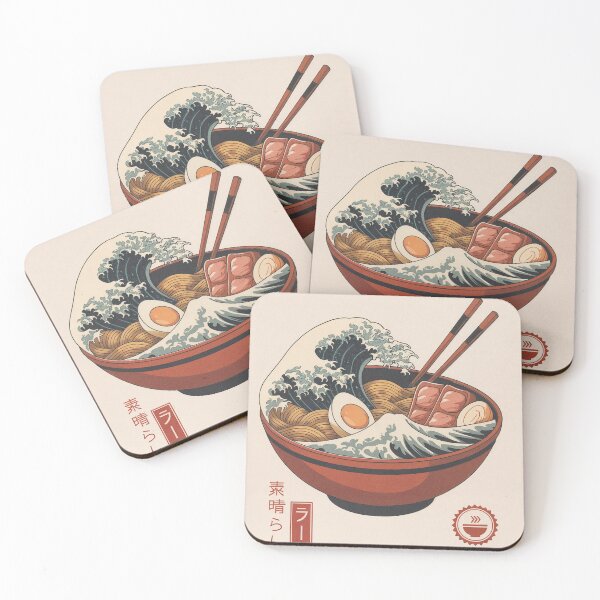 Item preview, Japanese Ramen Wave – Great Wave Off Kanagawa Food Art Poster designed and sold by StickifyArt.
