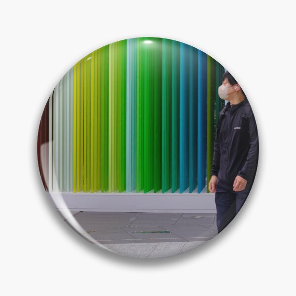 Item preview, Lone salaryman passing by the “100 Colors No. 53” art installation at Takanawa Gateway Station in Tokyo, Japan designed and sold by Pix4Japan.