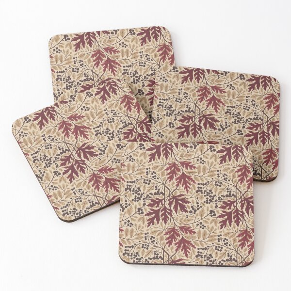 Item preview, Autumn Oak and Maple Leaves in William Morris Style designed and sold by Tamas Das.
