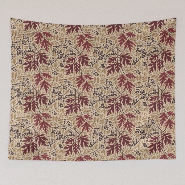 Item preview, Autumn Oak and Maple Leaves in William Morris Style designed and sold by Tamas Das.