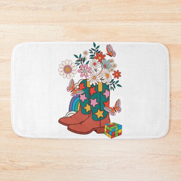 Item preview, Whimsical Cowboy Boots with Rainbow and Butterflies designed and sold by yuki-hana.