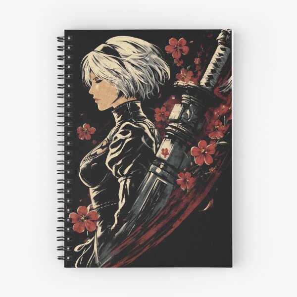 Item preview, 2B Nier Cybernetic Android Warrior Fan Art - Futuristic Blade Maiden Graphic Tee Design designed and sold by Senpaiwaves.