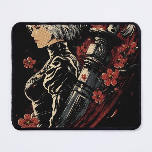 Item preview, 2B Nier Cybernetic Android Warrior Fan Art - Futuristic Blade Maiden Graphic Tee Design designed and sold by Senpaiwaves.