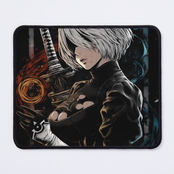 Item preview, 2B Nier Cybernetic Android Warrior Fan Art - Futuristic Blade Maiden Graphic Tee Design designed and sold by Senpaiwaves.