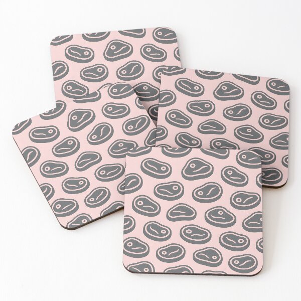 Item preview, Steak Meat Seamless Pattern on Pink designed and sold by SassyArtistry.