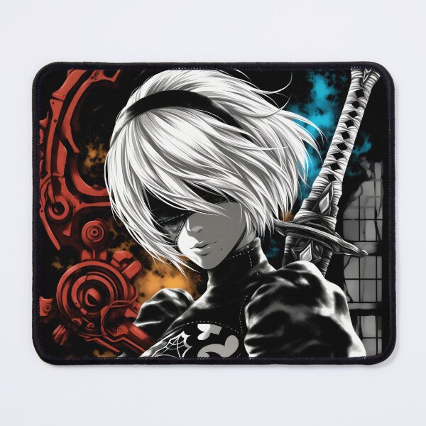 Item preview, 2B Nier Cybernetic Android Warrior Fan Art - Futuristic Blade Maiden Graphic Tee Design designed and sold by Senpaiwaves.