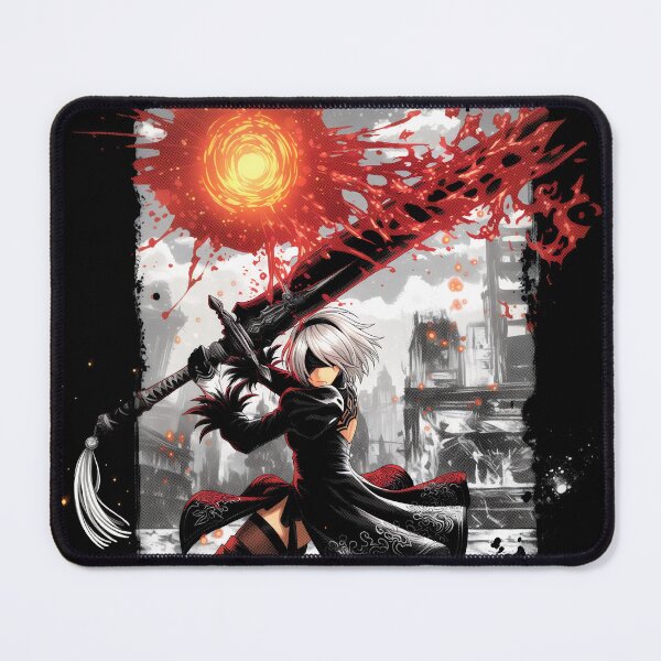 Item preview, 2B Nier Cybernetic Android Warrior Fan Art - Futuristic Blade Maiden Graphic Tee Design designed and sold by Senpaiwaves.